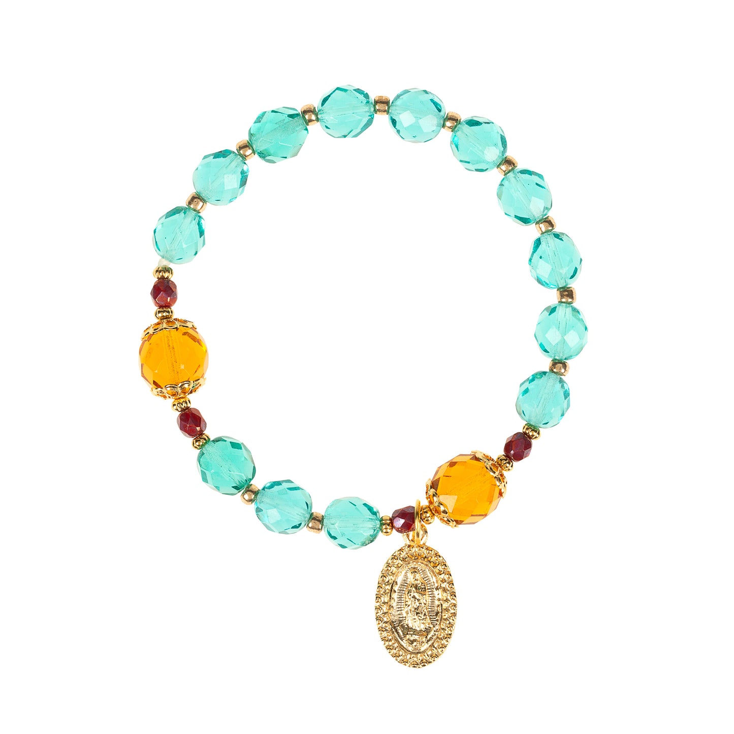 Virgen de Guadalupe Crystal Rosary Bracelet