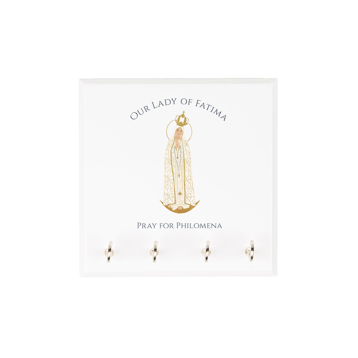 Personalized Our Lady of Fatima Rosary Rack