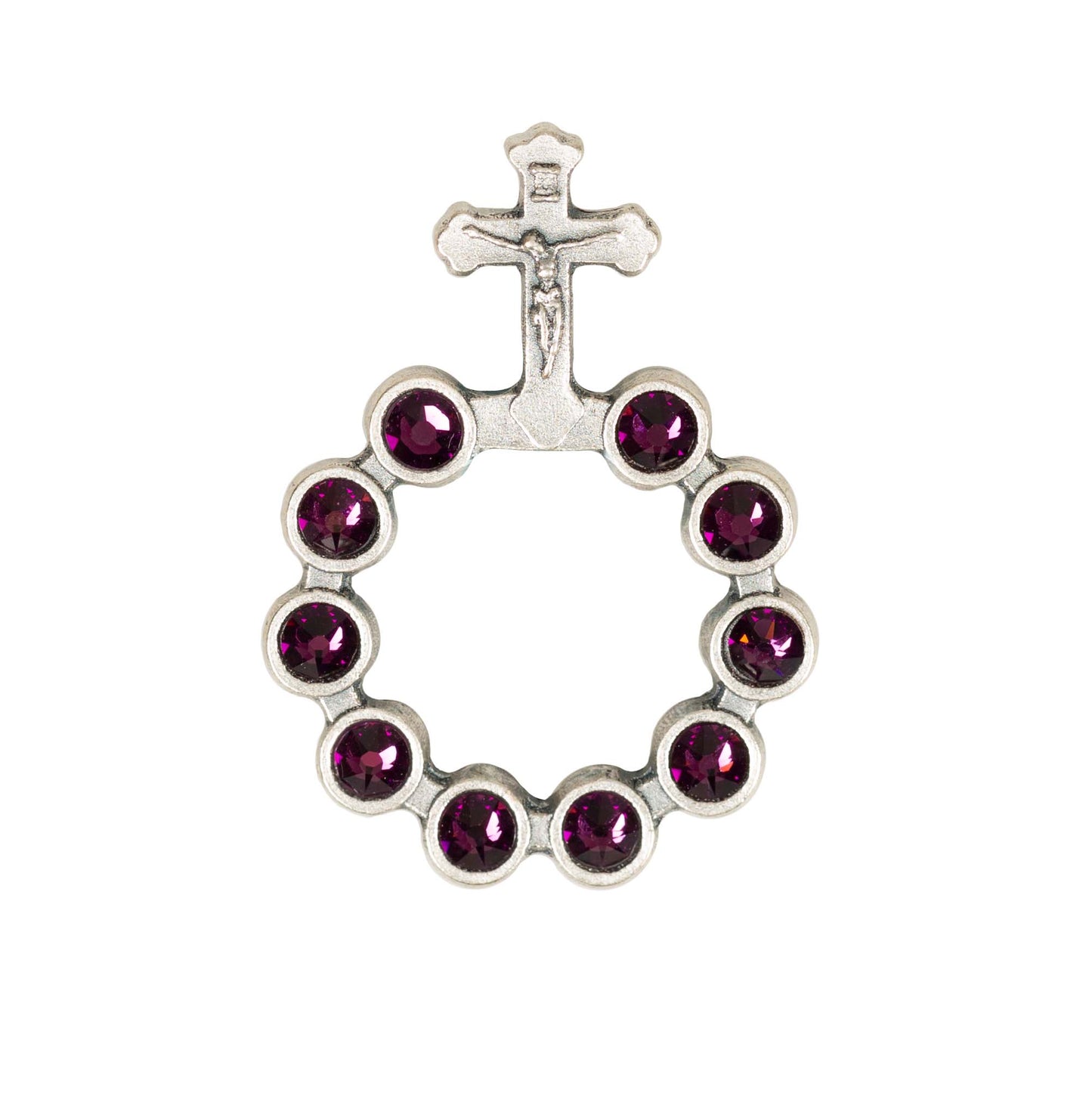 Amethyst Swarovski One Decade Finger Rosary