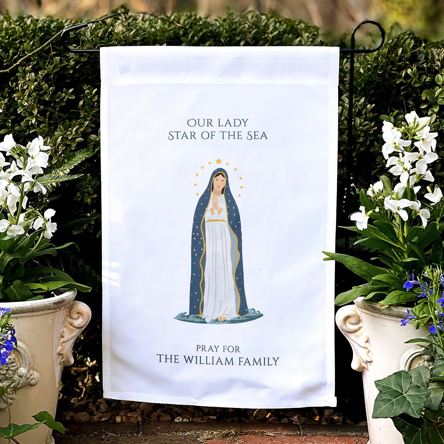 Our Lady Star of the Sea Personalized Garden Flag
