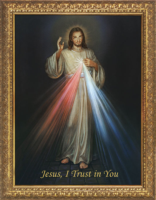 Divine Mercy with Gold Frame