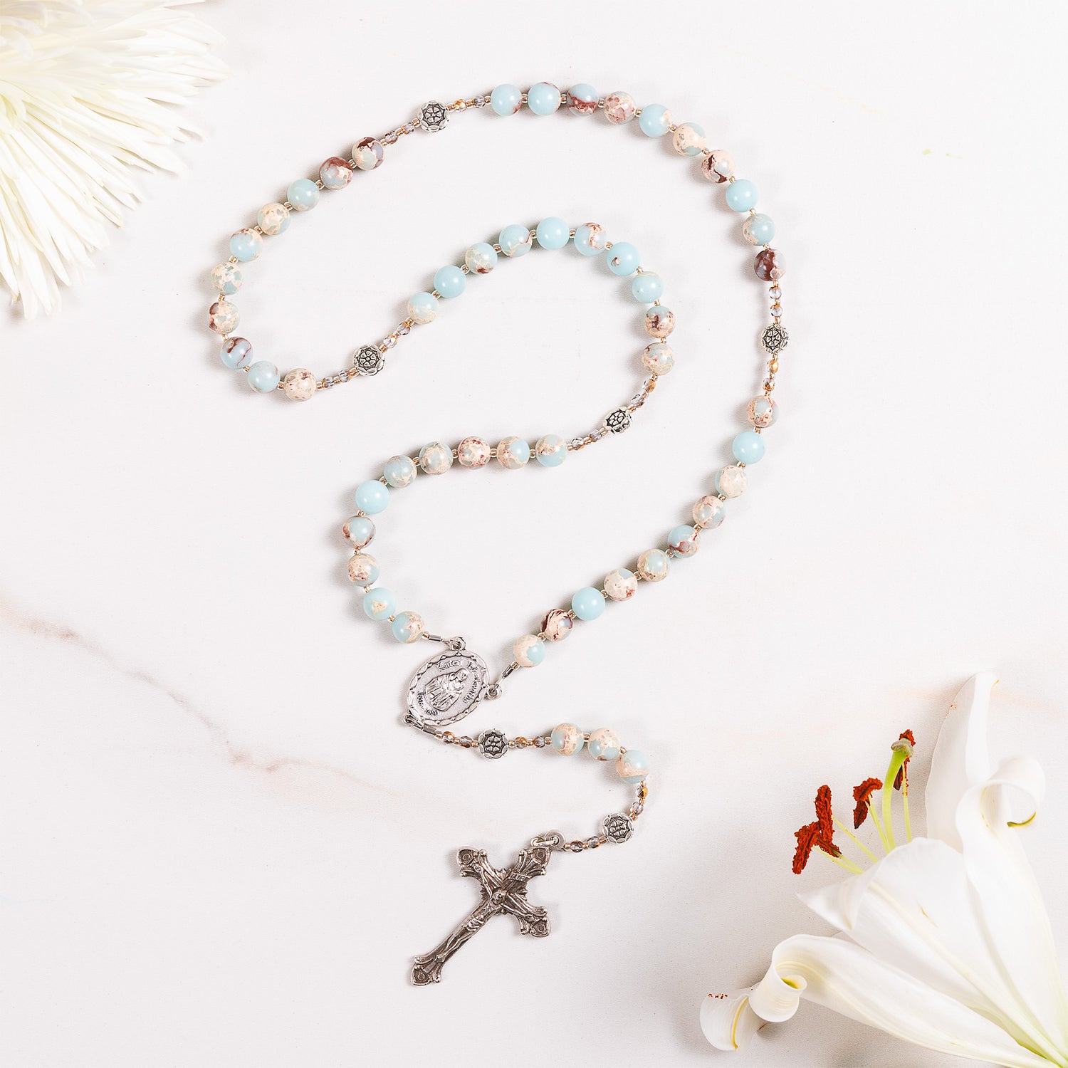 St. Kateri Gemstone & Lily Rosary