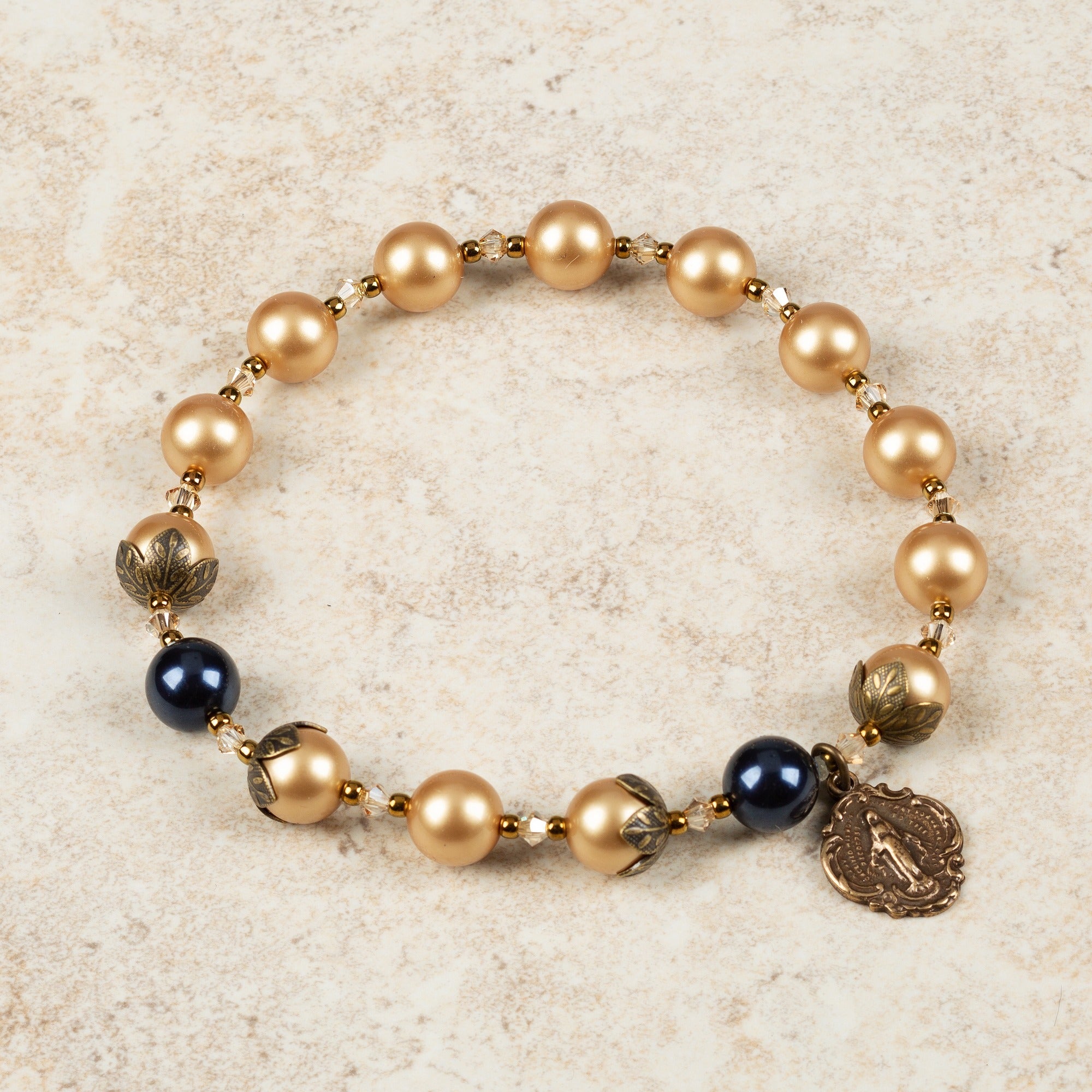 Golden Pearl Rosary Bracelet – Rosary.com