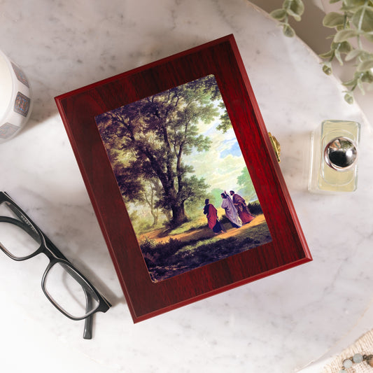 Road to Emmaus Cherry Rosary Keepsake Box