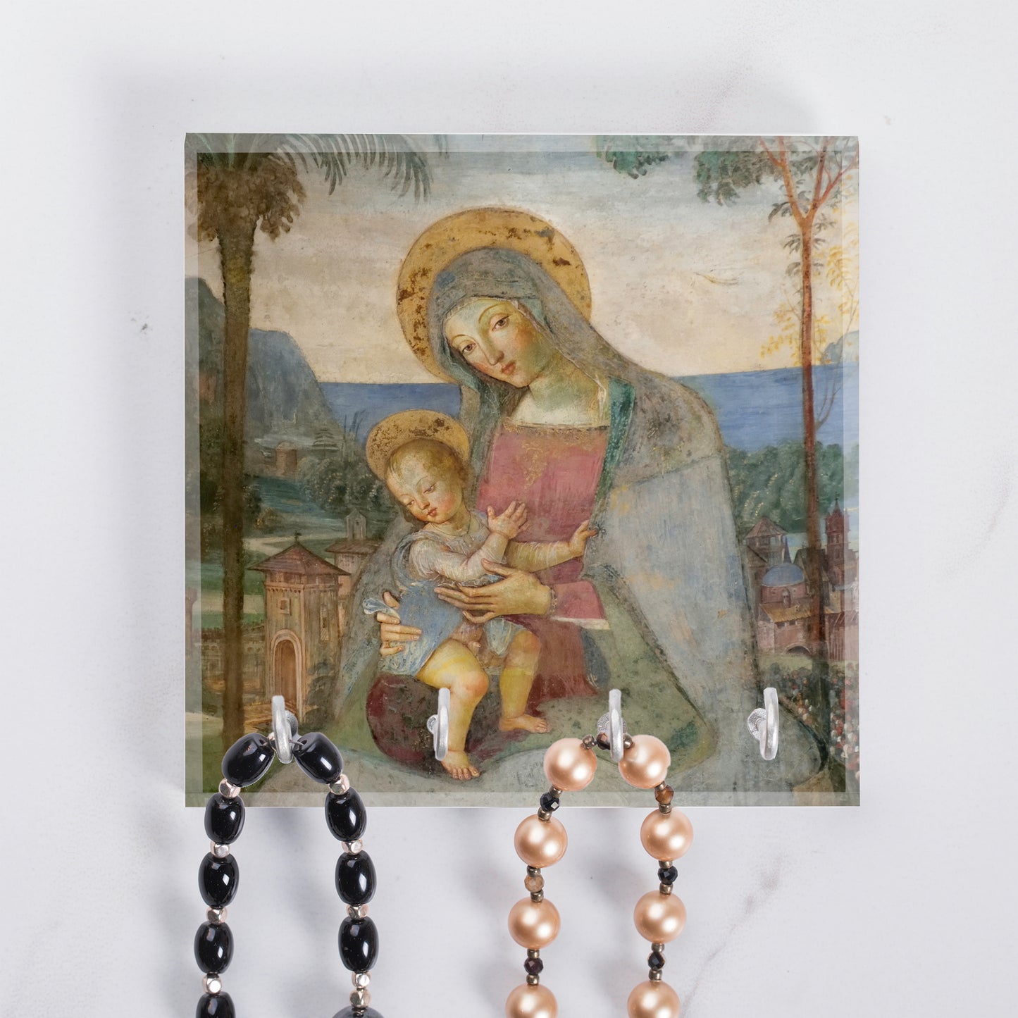 Pinturiccio Madonna & Child Rosary Rack