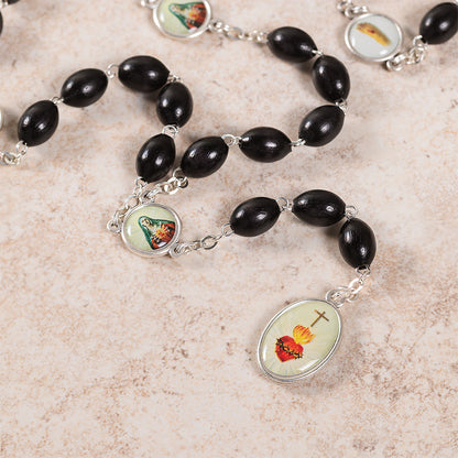 Black Glass Chaplet of the Five Wounds