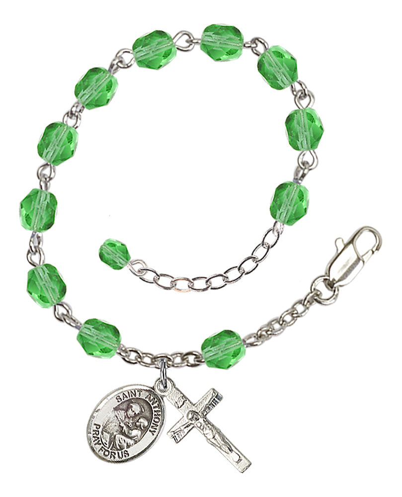 Rosary Beads St Anthony Rosary Bracelet Anthony Of Padua Crystal