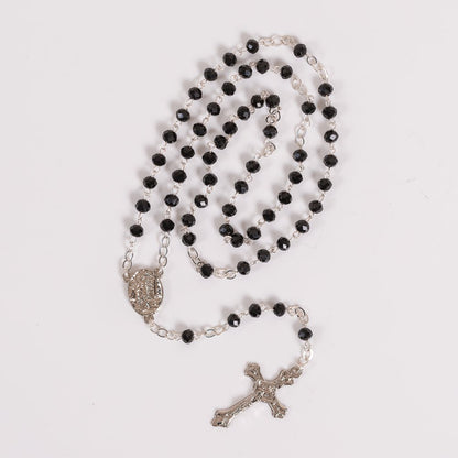 Black Crystal St. Bernadette & Our Lady of Lourdes Rosary