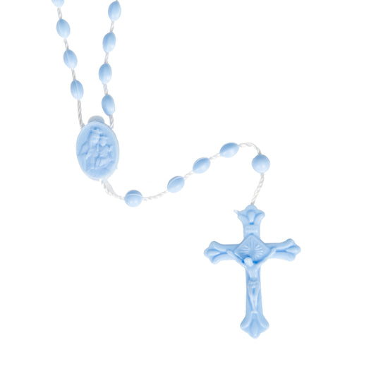 Light Blue Plastic Rosaries - Package of 25