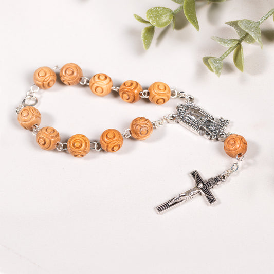 St. Michael the Warrior Olive Wood One-Decade Rosary
