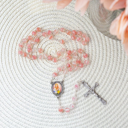 Coral Pink St. Dymphna Rosary