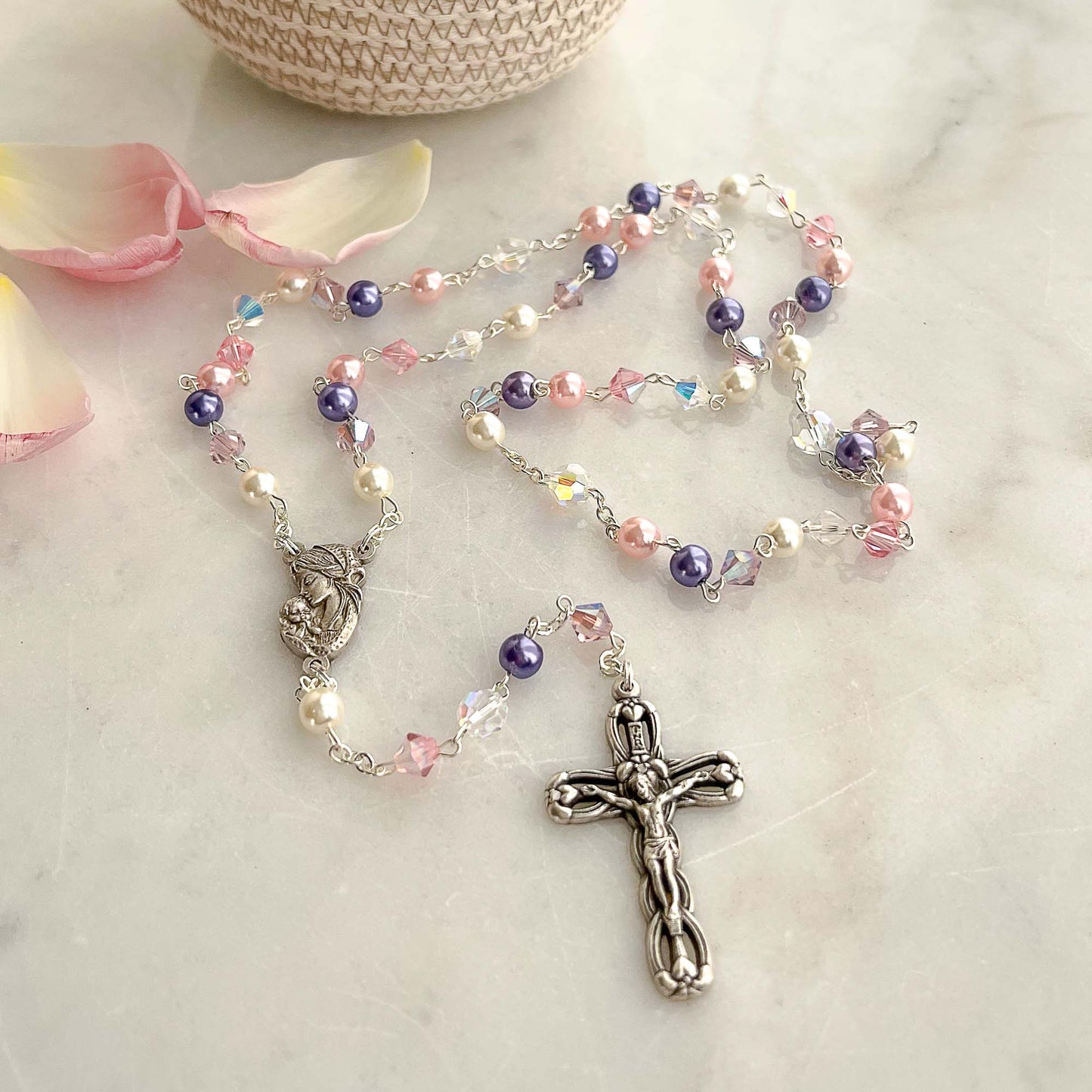 Pink & Purple Swarovski Rosary