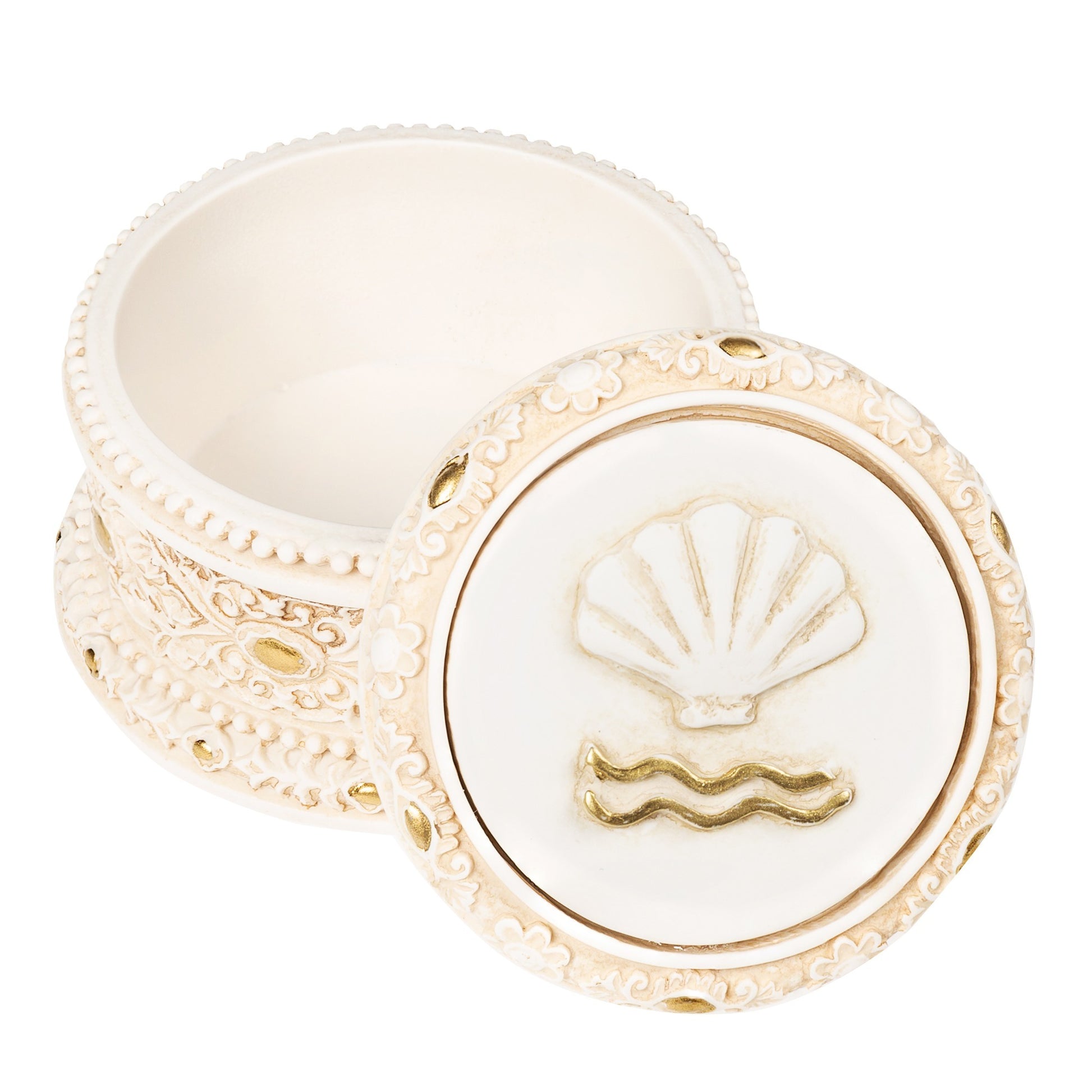 Baptism Shell Rosary Keepsake Box
