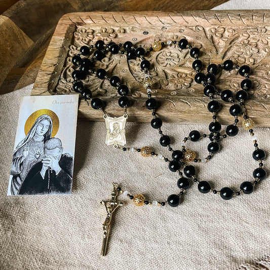 Onyx & Gold Rosary for Priests