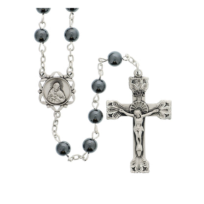 Sterling Silver Hematite Bead Rosary