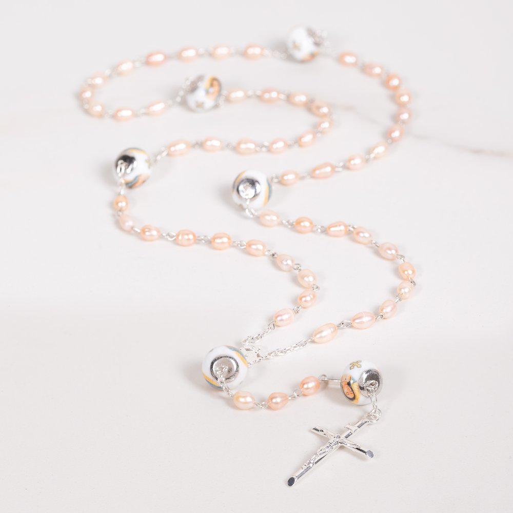 Italian Freshwater Pearl & Our Lady of Guadalupe Rosary