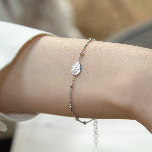 Delicate Sterling Silver Rosary Bracelet