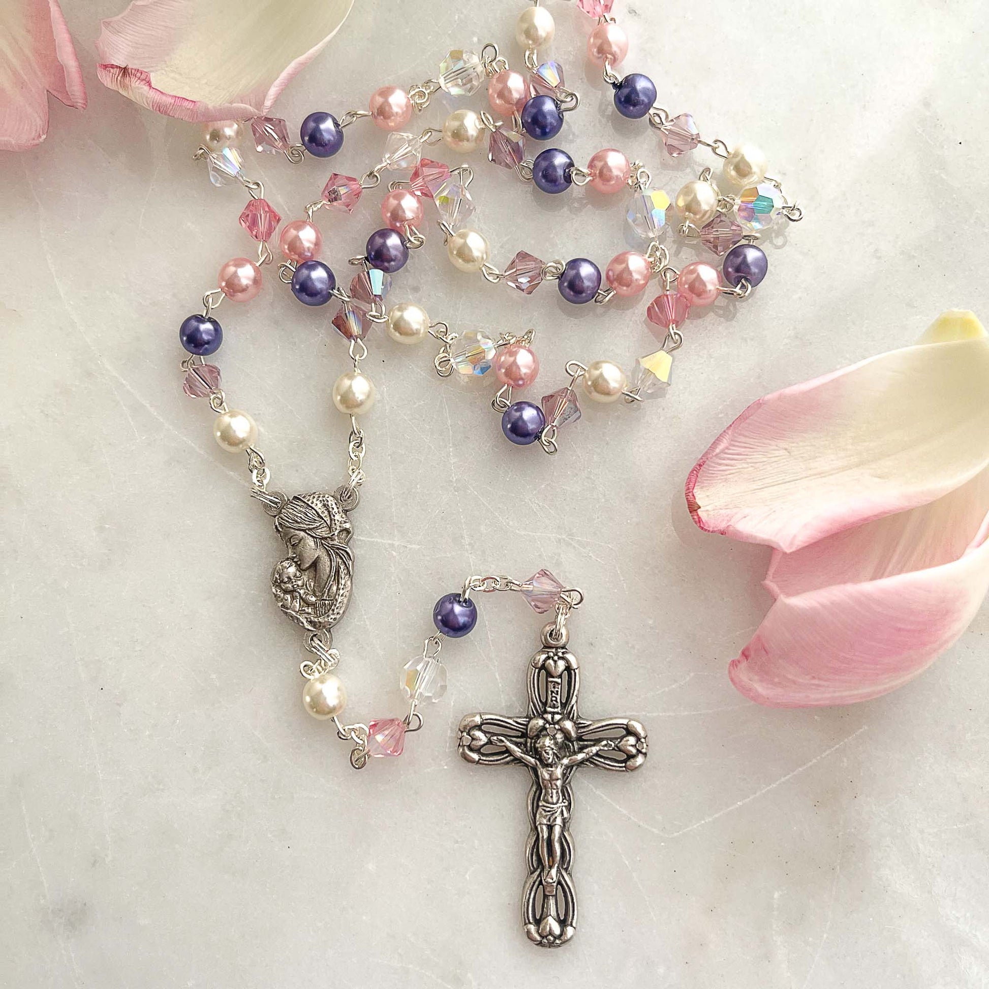 Pink & Purple Swarovski Rosary