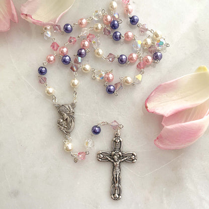 Pink & Purple Swarovski Rosary