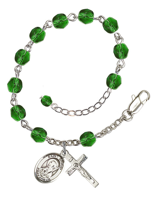 St. Brigid Of Ireland Green May Rosary Bracelet 6mm
