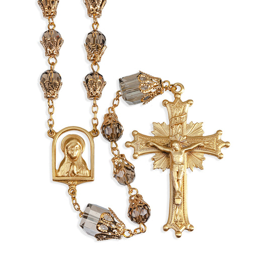 Queenship of Mary Topaz Crystal Rosary