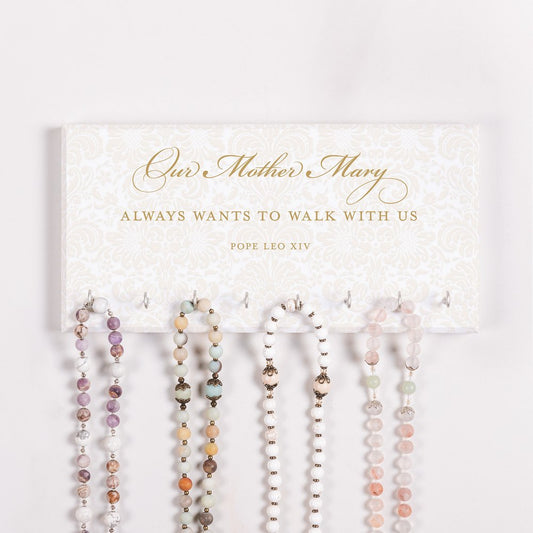 Pope Leo XIV Mother Mary Rosary Rack