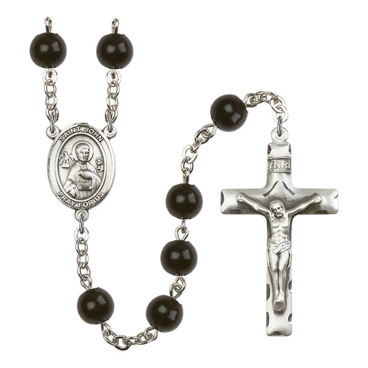 St. John the Beloved Apostle Black Onyx Rosary