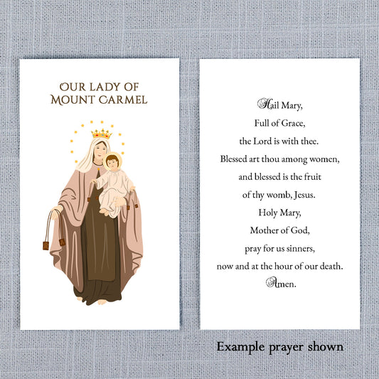 Our Lady of Mount Carmel Personalized Prayer Card