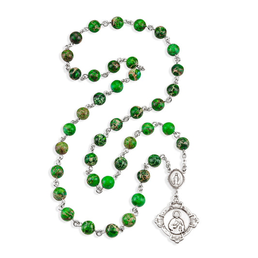 Sterling Green Jasper St. Jude Chaplet