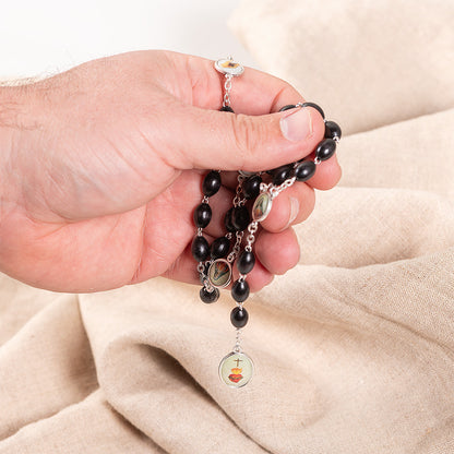 Black Glass Chaplet of the Five Wounds