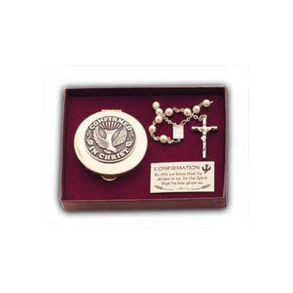 Confirmation Rosary Box Set - Pearl Rosary