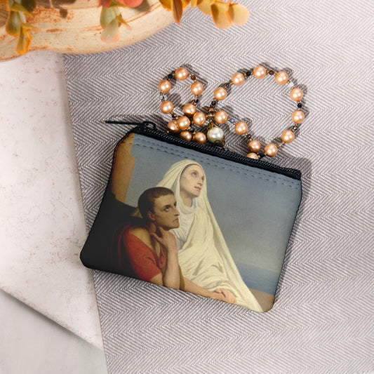 Personalized Sts. Monica and Augustine Rosary Pouch