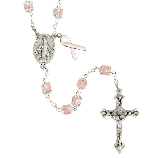 Pink Capped Breast Cancer Rosary