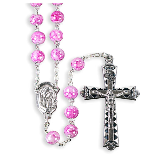 Pink Marbelized Rosary