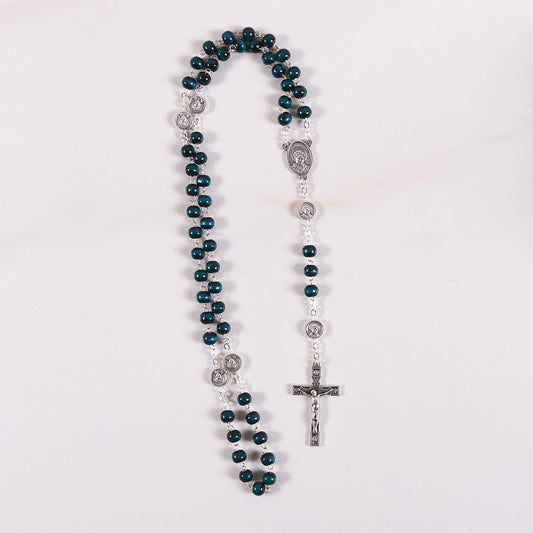 St. Carlo Acutis Blue Wood Rosary