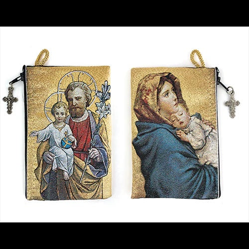 Madonna of the Streets & St. Joseph Tapestry Rosary Pouch