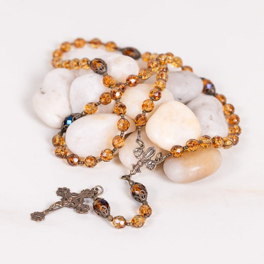 Our Lady of Prompt Succor Golden Crystal Rosary