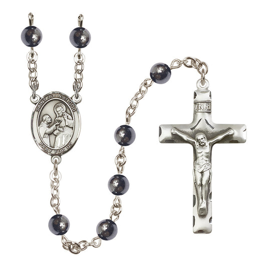 Silver Plated St. John of God Hematite Rosary