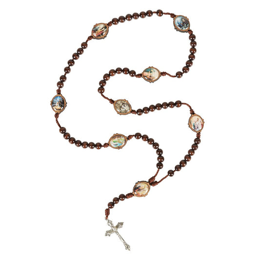 Brown Wood Rosary for St. Joseph