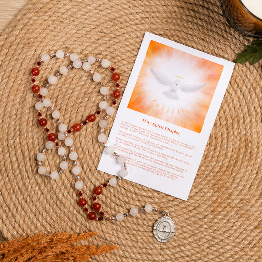 Red & White Carnelian Holy Spirit Chaplet