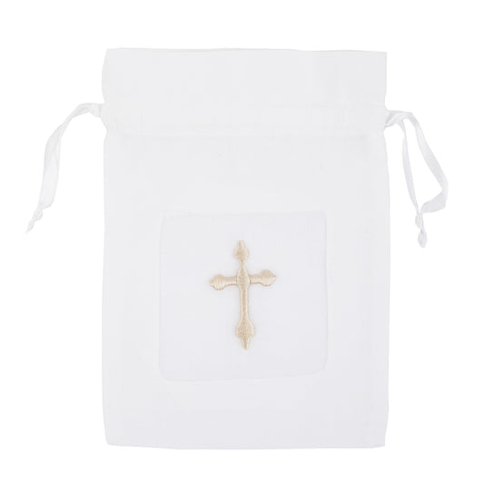 Embroidered Cross Rosary/Prayer Card Pouch