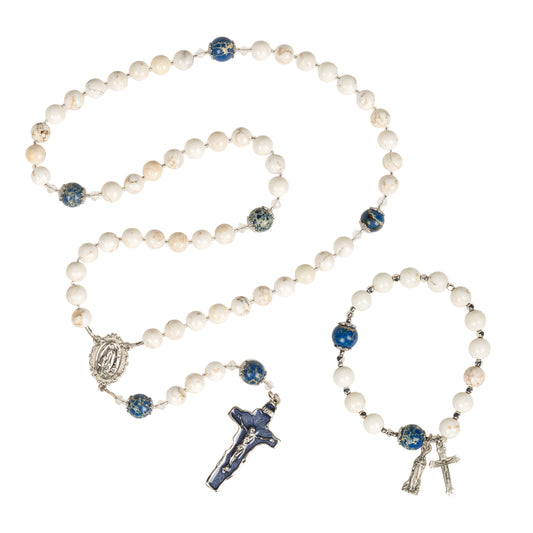 Lourdes Rosary Bracelet & Lourdes Magnesite Rosary (Gift Set)