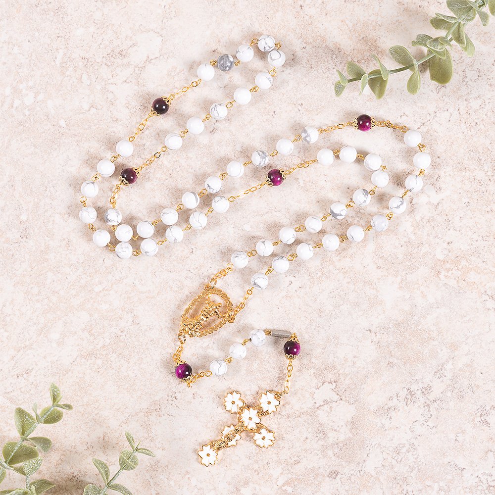 Ghirelli Aulite & Red Tiger Eye Risen Christ Rosary