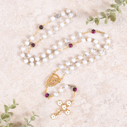 Ghirelli Aulite & Red Tiger Eye Risen Christ Rosary