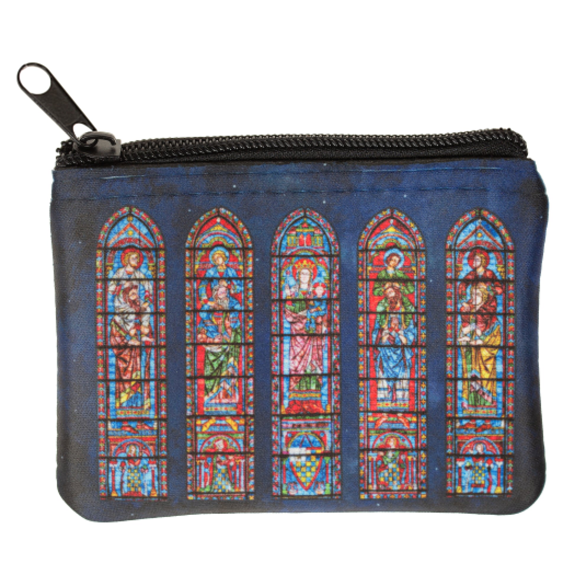 Personalized Chartres Cathedral Stained Glass Rosary Pouch