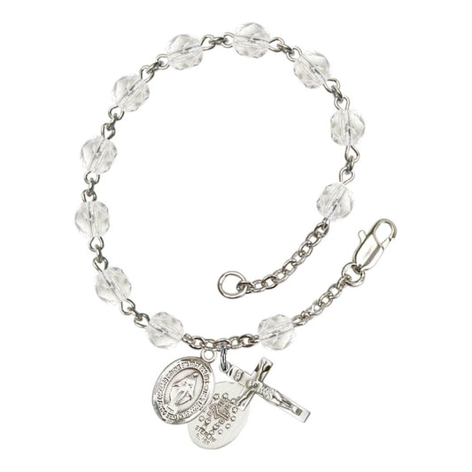 Bliss Miraculous Crystal April Rosary Bracelet 6mm