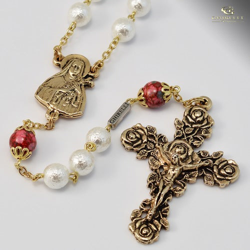 St. Therese Of Lisieux Gold Plated Rosary