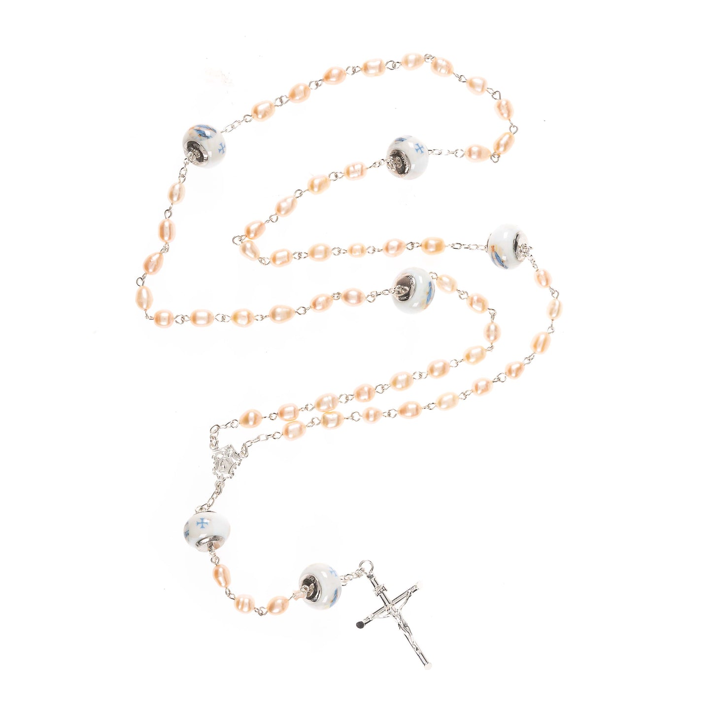 Italian Freshwater Pearl Miraculous Rosary