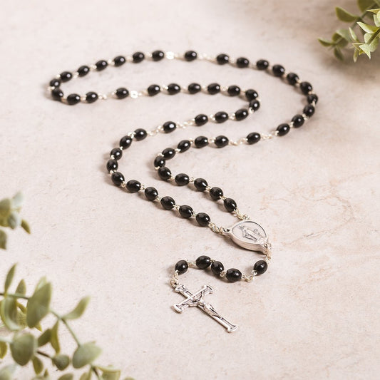 In Loving Memory Black Wood Rosary