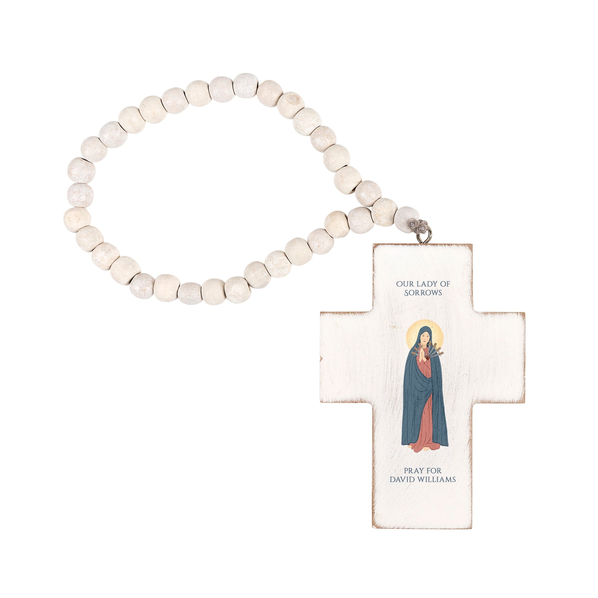 Personalized Our Lady of Sorrows Hanging Cross